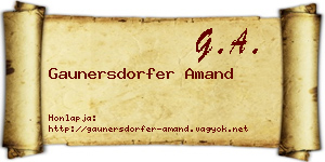 Gaunersdorfer Amand névjegykártya